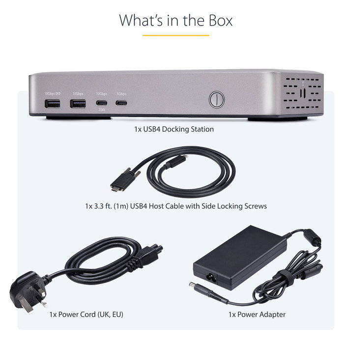 StarTech.com Docking Station USB4 40Gbps con Doble HDMI 4K y Ethernet 2,5GbE, Plata