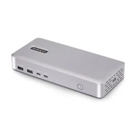 StarTech Docking Station USB4 155UE-USB4-DOCK, USB-C 40Gbps con Dual HDMI para 2 Monitores 4K 120Hz, 100W Power Delivery, Ethernet 2.5G, Hub USB 6 Puertos (10Gbps), Plata