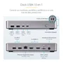 StarTech Docking Station USB4 155UE-USB4-DOCK, USB-C 40Gbps con Dual HDMI para 2 Monitores 4K 120Hz, 100W Power Delivery, Ethernet 2.5G, Hub USB 6 Puertos (10Gbps), Plata