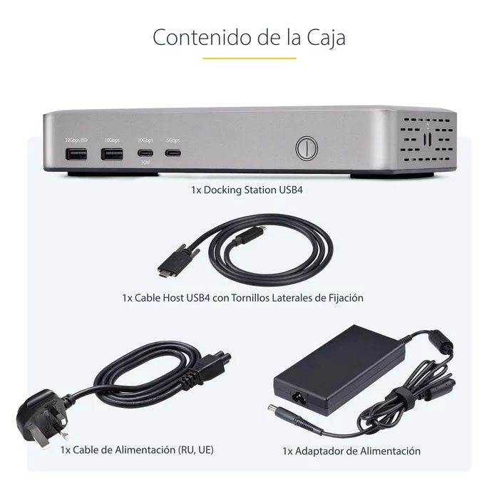StarTech Docking Station USB4 155UE-USB4-DOCK, USB-C 40Gbps con Dual HDMI para 2 Monitores 4K 120Hz, 100W Power Delivery, Ethernet 2.5G, Hub USB 6 Puertos (10Gbps), Plata StarTech Docking Station USB4 155UE-USB4-DOCK, USB-C 40Gbps con Dual HDMI para 2 Monitores 4K 120Hz, 100W Power Delivery, Ethernet 2.5G, Hub USB 6 Puertos (10Gbps), Plata