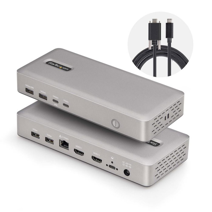 Startech Base USB4 Docking Station USB-C 40Gbps, Doble HDMI, Hasta 2x 4K 60Hz 4:4:4 o 2x 4K 120Hz 4:2:2 Startech Base USB4 Docking Station USB-C 40Gbps, Doble HDMI, Hasta 2x 4K 60Hz 4:4:4 o 2x 4K 120Hz 4:2:2