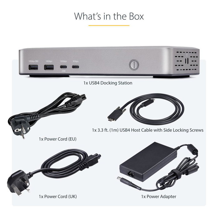 Startech Base USB4 Docking Station USB-C 40Gbps, Doble HDMI, Hasta 2x 4K 60Hz 4:4:4 o 2x 4K 120Hz 4:2:2 Startech Base USB4 Docking Station USB-C 40Gbps, Doble HDMI, Hasta 2x 4K 60Hz 4:4:4 o 2x 4K 120Hz 4:2:2
