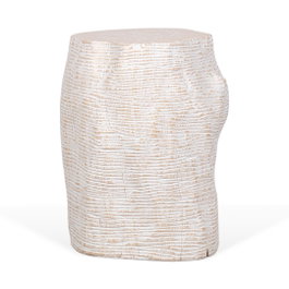 DKD Home Decor Mesita Auxiliar de Madera Mungur Tallada