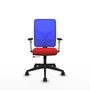 PIQUERAS Y CRESPO Silla de oficina Motilla con mecanismo Sincro/Traslack, Azul y Rojo