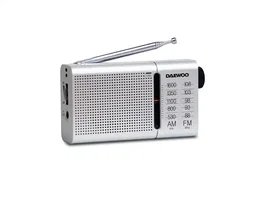 DAEWOO Radio Portátil AM/FM Plata con Altavoz Incorporado y Auriculares Incluidos