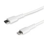 Startech.com Cable Lightning a USB-C de 1m - Certificado MFi - Adaptador USB Tipo C - Blanco - Compatible con iPhone, iPad, Mac