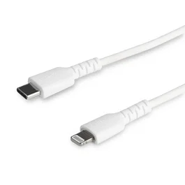 StarTech.com RUSBCLTMM1MW Cable USB-C a Lightning 1m Blanco - Certificado MFI - Reforzado con Fibra de Aramida - USB 2.0 480 Mbps - Carga y Sincronización para iPhone/iPad