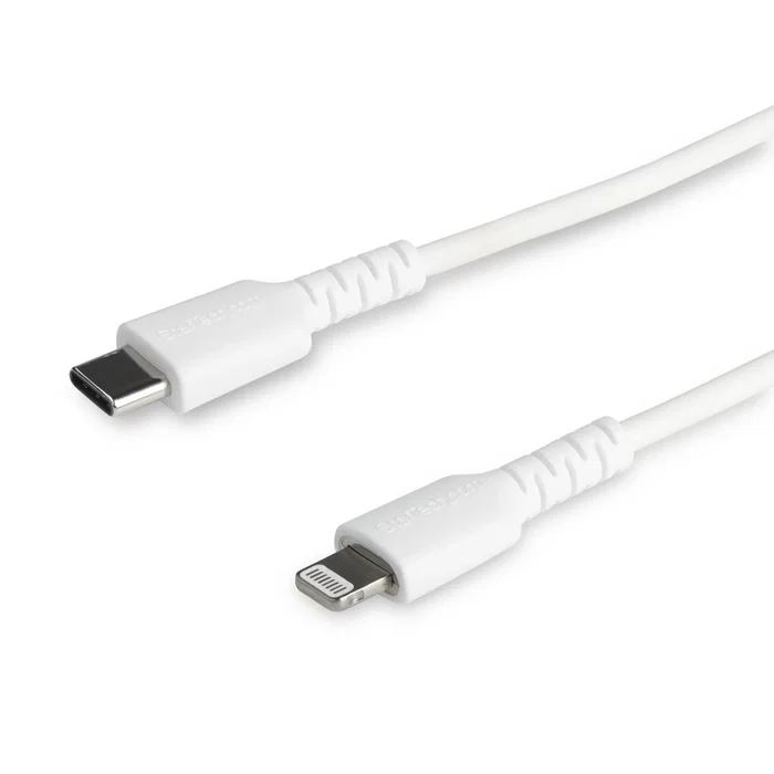 StarTech.com RUSBCLTMM1MW Cable USB-C a Lightning 1m Blanco - Certificado MFI - Reforzado con Fibra de Aramida - USB 2.0 480 Mbps - Carga y Sincronización para iPhone/iPad StarTech.com RUSBCLTMM1MW Cable USB-C a Lightning 1m Blanco - Certificado MFI - Reforzado con Fibra de Aramida - USB 2.0 480 Mbps - Carga y Sincronización para iPhone/iPad