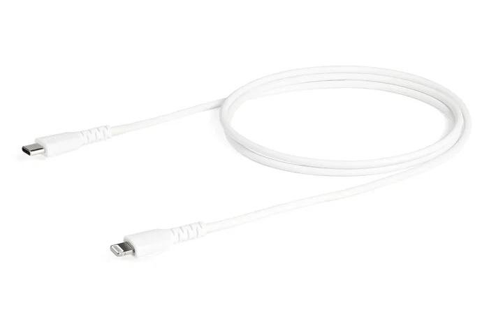 StarTech.com RUSBCLTMM1MW Cable USB-C a Lightning 1m Blanco - Certificado MFI - Reforzado con Fibra de Aramida - USB 2.0 480 Mbps - Carga y Sincronización para iPhone/iPad StarTech.com RUSBCLTMM1MW Cable USB-C a Lightning 1m Blanco - Certificado MFI - Reforzado con Fibra de Aramida - USB 2.0 480 Mbps - Carga y Sincronización para iPhone/iPad