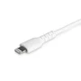StarTech.com RUSBCLTMM1MW Cable USB-C a Lightning 1m Blanco - Certificado MFI - Reforzado con Fibra de Aramida - USB 2.0 480 Mbps - Carga y Sincronización para iPhone/iPad