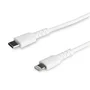 StarTech.com RUSBCLTMM1MW Cable USB-C a Lightning 1m Blanco - Certificado MFI - Reforzado con Fibra de Aramida - USB 2.0 480 Mbps - Carga y Sincronización para iPhone/iPad