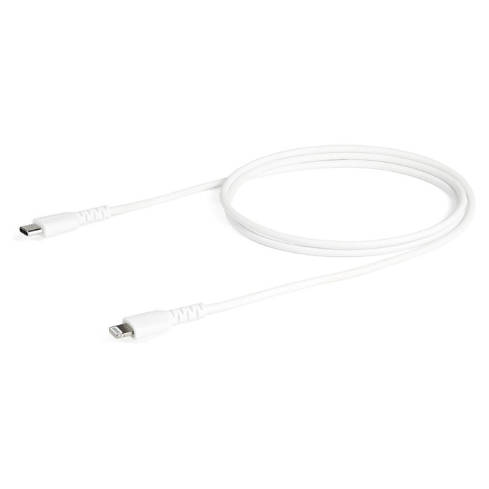 StarTech.com Cable USB-C a Lightning Resistente, 1 m, Blanco, Certificado MFi