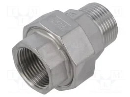 GEBO Conector Doble de Acero Inoxidable G 1 pulgadas