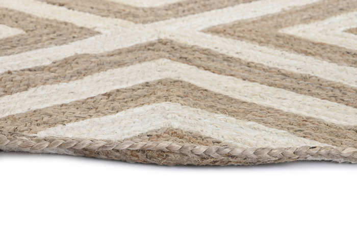 DKD Home Decor Alfombra de Yute y Algodón 120x120x1 cm Natural