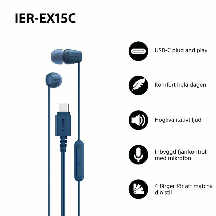 Auriculares Sony IEREX15CL Azul Auriculares Sony IEREX15CL Azul