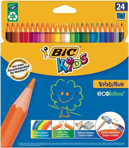 BIC Conte Evolution Estuche de 24 Lápices de Colores de Resina BIC Conte Evolution Estuche de 24 Lápices de Colores de Resina