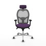 PIQUERAS Y CRESPO Silla de oficina Jorquera con mecanismo Sincro, Tela Morado y Malla Gris