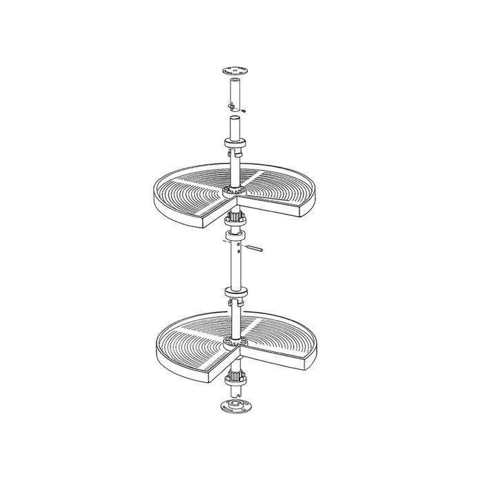 Emuca Juego de bandejas giratorias Shelvo 3/4, para módulo 900mm, Plástico y Aluminio, Gris Emuca Juego de bandejas giratorias Shelvo 3/4, para módulo 900mm, Plástico y Aluminio, Gris