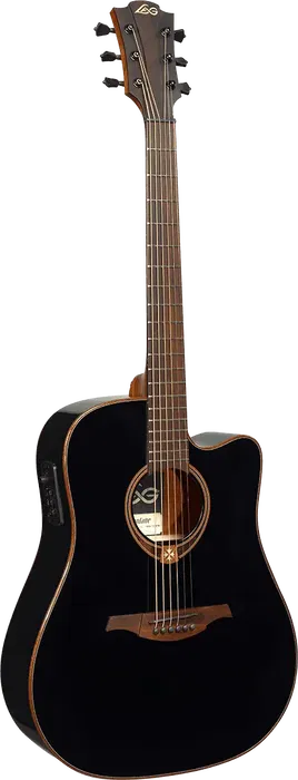LAG Guitarra Acústica Dreadnought Cutaway Tramontane 118 A/E Electroacústica Negra Brillante