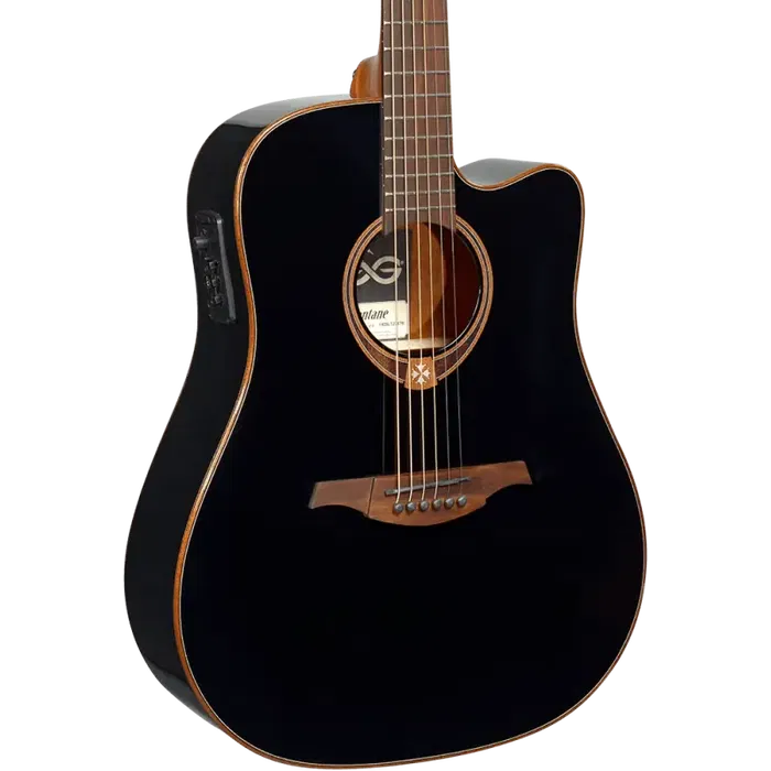 LAG Guitarra Acústica Dreadnought Cutaway Tramontane 118 A/E Electroacústica Negra Brillante