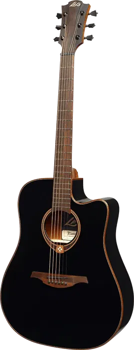 LAG Guitarra Acústica Dreadnought Cutaway Tramontane 118 A/E Electroacústica Negra Brillante