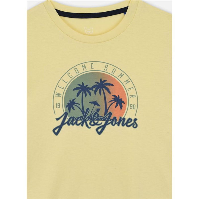 Camiseta de Manga Corta Infantil Jack & Jones Jjsummer Smu Vibe Ss Crew Amarillo