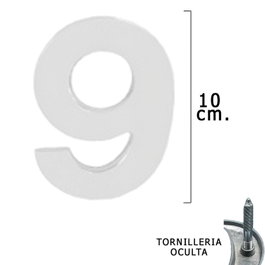 WOLFPACK LINEA PROFESIONAL Número 9 Plateado Mate 10 cm