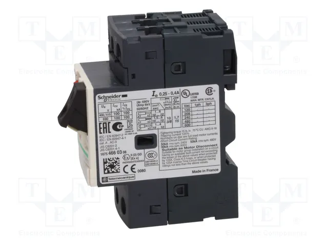 SCHNEIDER ELECTRIC GV2ME03 Interruptor motorizado 0,09kW 230-690VAC