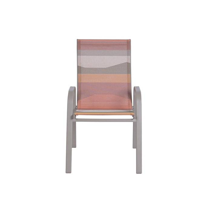 DKD Home Decor Mesa de Acero y Cristal para Terraza y Jardín, Color Verde Jade y Multicolor, Apilable, 60x60x70 cm, Sunset26