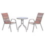 DKD Home Decor Mesa de Acero y Cristal para Terraza y Jardín, Color Verde Jade y Multicolor, Apilable, 60x60x70 cm, Sunset26