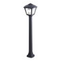 Fumagalli - Farol Baliza con Poste Modelo Giaffa/Roby, Color Negro, Cristal Transparente, Casquillo E27, IP55, Dimensiones 195x195x945 mm (Bombilla no Incluida)