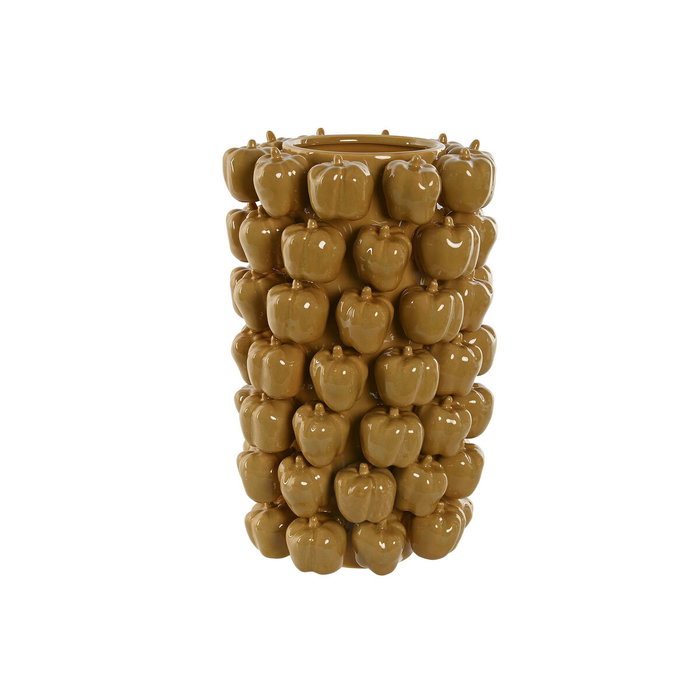 DKD Home Decor Jarrón de Gres Pimientas Amarillo