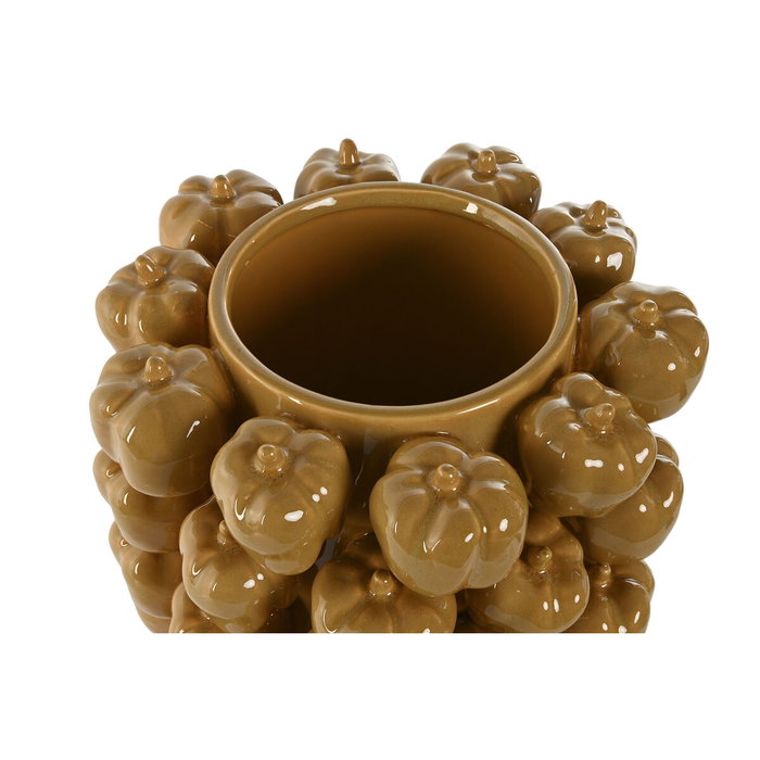 DKD Home Decor Jarrón de Gres Pimientas Amarillo