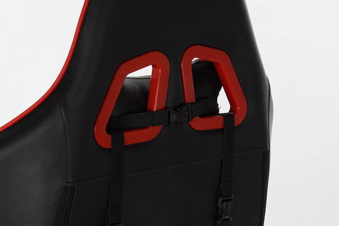 DKD Home Decor Silla Gaming Rojo Negro PU Metal PVC 68 x 136 x 65 cm