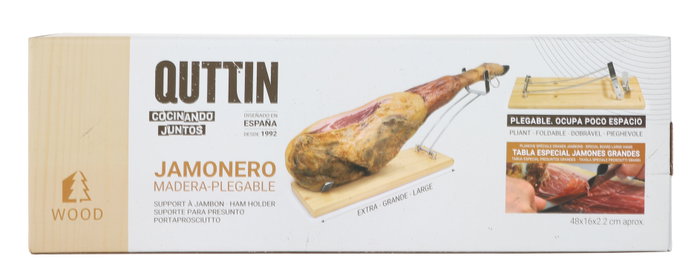 Inde Jamonero Plegable de Madera, 52 x 10.5 x 17.5 cm (6 Unidades)