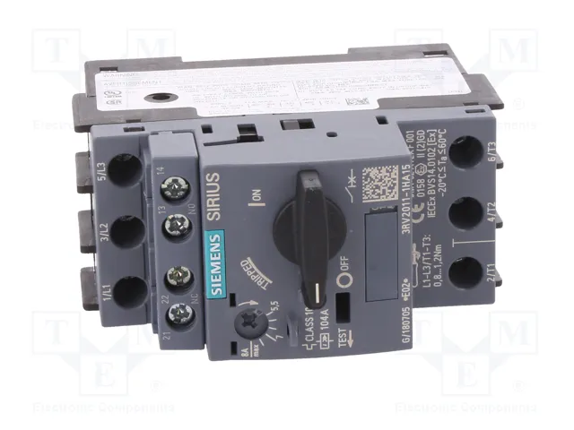 SIEMENS 3RV2011-1HA15 Interruptor motorizado 3kW NO + NC