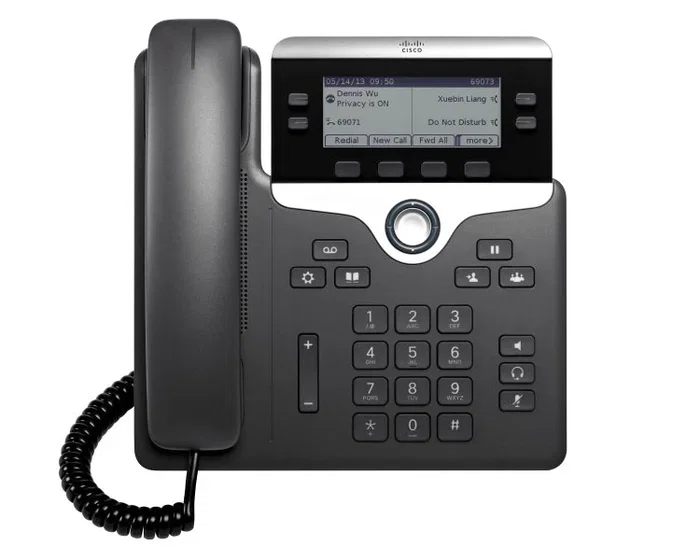 Cisco 7821 Teléfono IP VoIP SIP Negro/Plata con Pantalla 3.5" - 2 Líneas, SRTP, PoE, Protocolos G.711/G.722, Montaje Escritorio/Pared