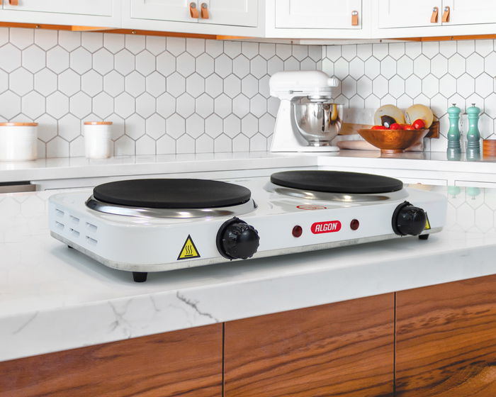 Algon Bbq Cocina Electrica 2 Placas 1000W 43.5 cm x 23.5 cm x 6 cm (2 Unidades)