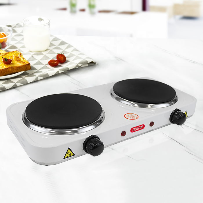 Algon Bbq Cocina Electrica 2 Placas 1000W 43.5 cm x 23.5 cm x 6 cm (2 Unidades)