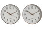 DKD Home Decor Reloj de Pared PVC Silencioso 30x30 cm (Pack de 2)