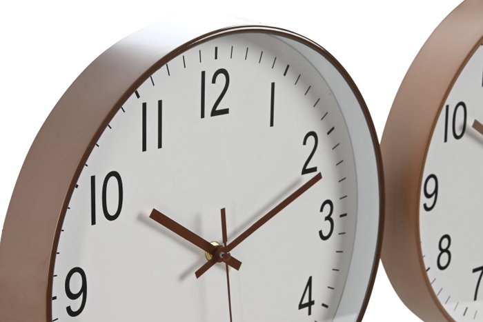 DKD Home Decor Reloj de Pared PVC Silencioso 30x30 cm (Pack de 2)