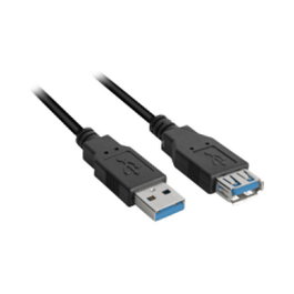 SHARKOON Cable de extensión USB 3.0 de 3m, Negro