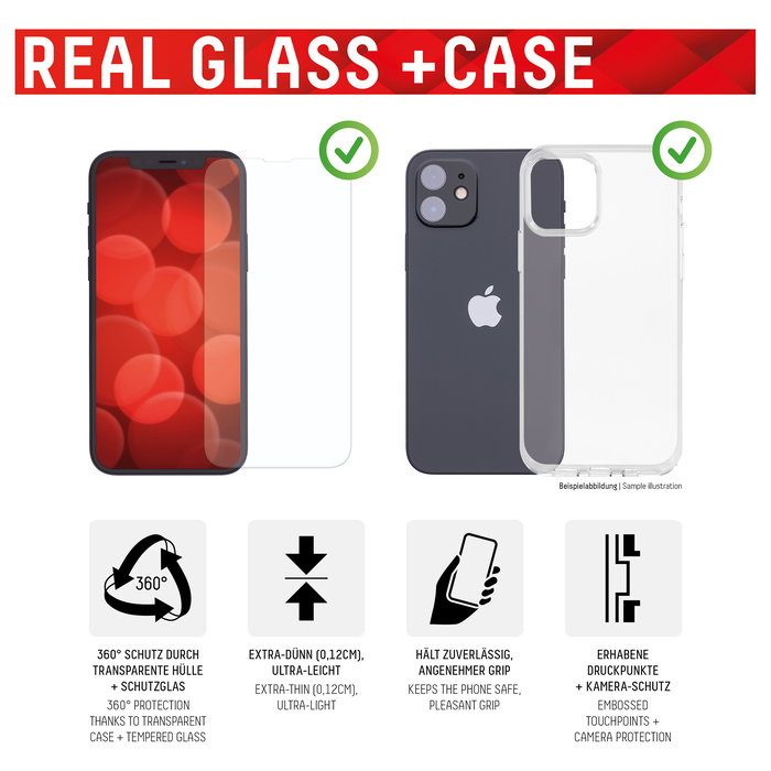 Displex 01711 Protector de Pantalla Panzerglas 10H para Apple iPhone 14 Pro 15.5 cm (6.1") - Resistente a Impactos y Rayones, Transparente, Incluye Kit de Montaje