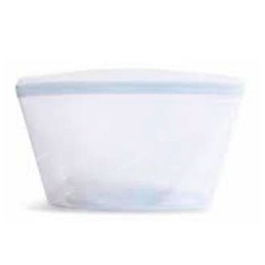 STASHER Bolsa Reutilizable Clear 950Ml - Bolsa de Silicona de Platino para Alimentos, Plegable, Apta Microondas y Lavavajillas, Base Plana, 23.50 * 14 cm