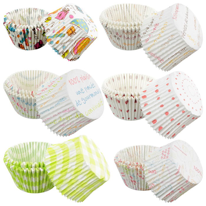 Lily Cook Juego de 48 Moldes de Papel para Hornear, Decorados Surtidos, Diámetro 9 cm