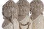 DKD Home Decor Figura Resina Buda Surtido de 3 Unidades Blanco