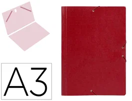 Liderpapel Carpeta de Planos A3 Cartón Gofrado Rojo
