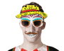 Gafas de Calavera Mexicana con Sombrero Amarillo