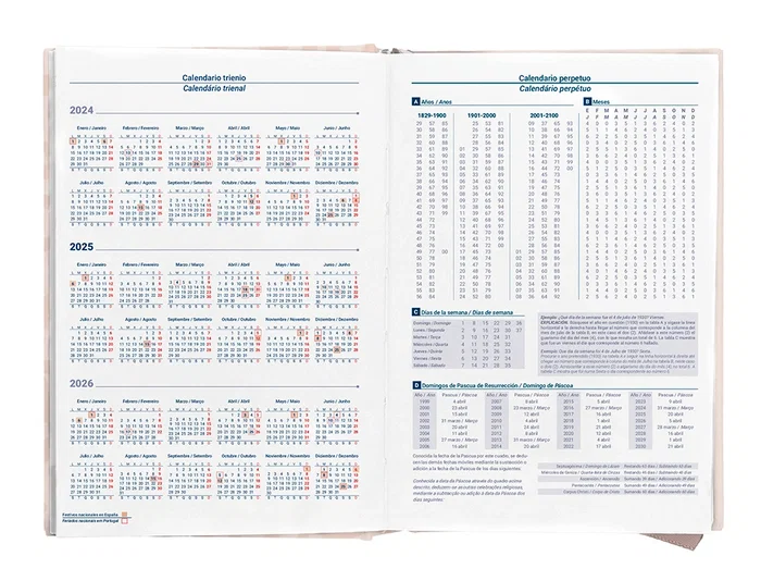 Agenda Encuadernada Liderpapel Nomi A5 2025 Dia Pagina Flores Papel 70 gr