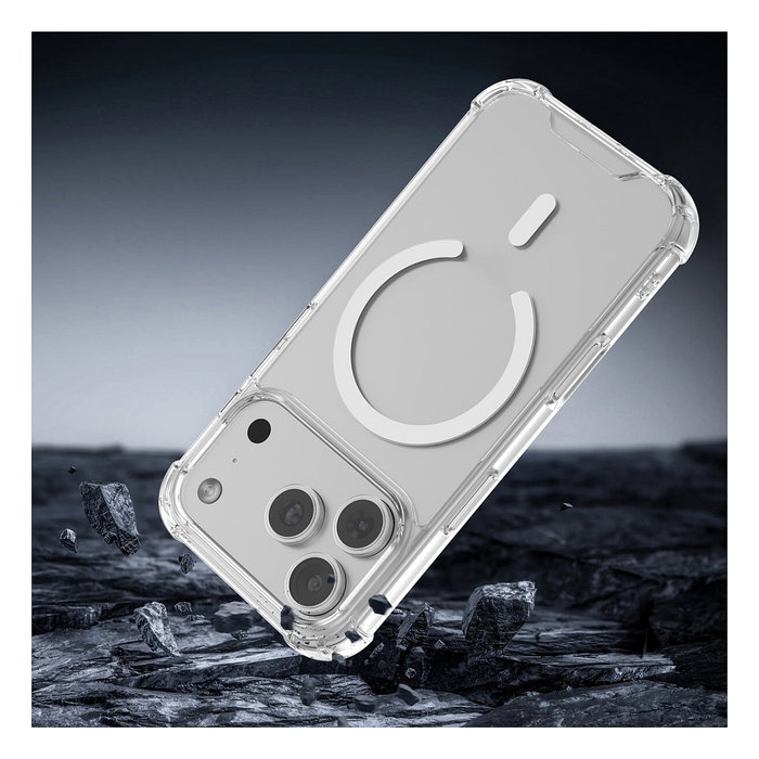4smarts Hybrid Case Ibiza, Bumper Transparente MagSafe para Apple iPhone 17 Pro, Resistente a Golpes y Caídas hasta 1.2 m